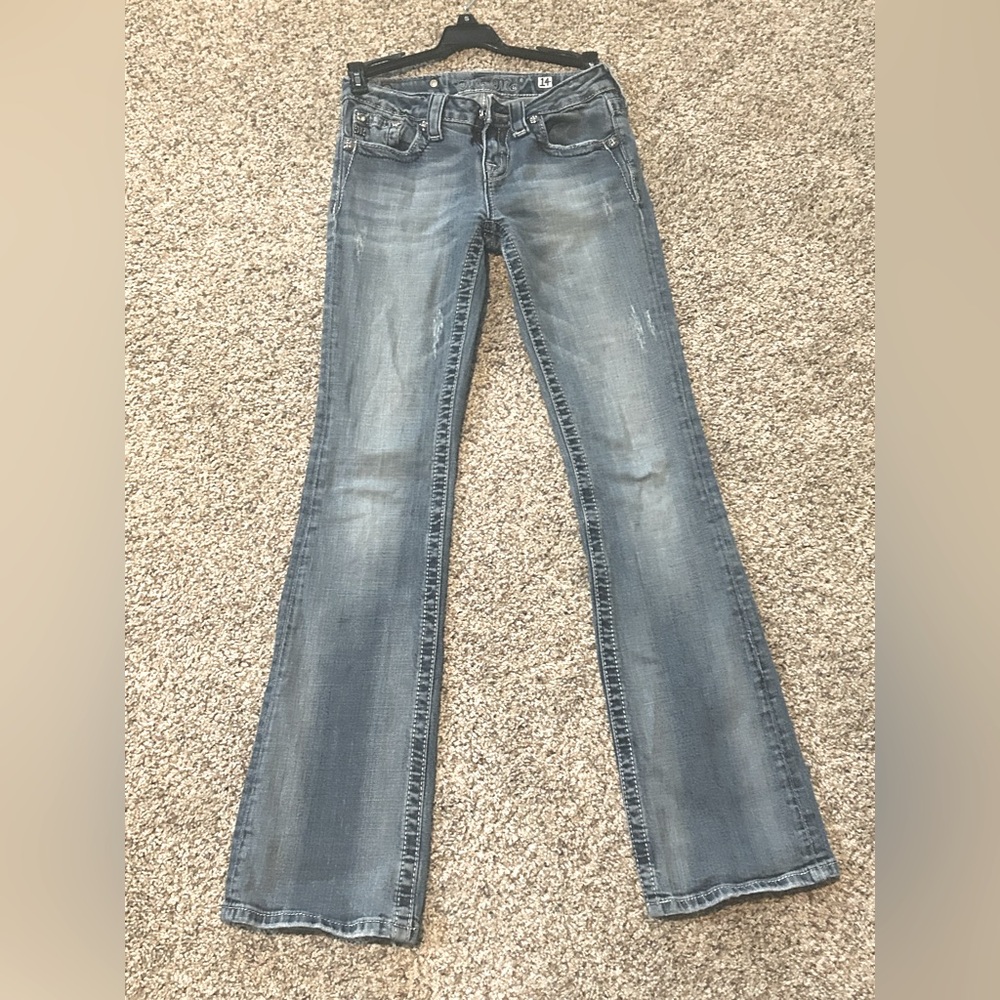 Girls Miss Me jeans JK5332B Boot cut size 14 GUC slight distressing
